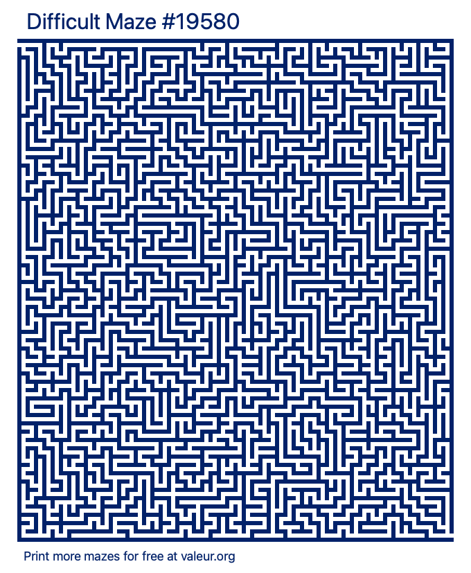 Free Printable Difficult Maze number 19580