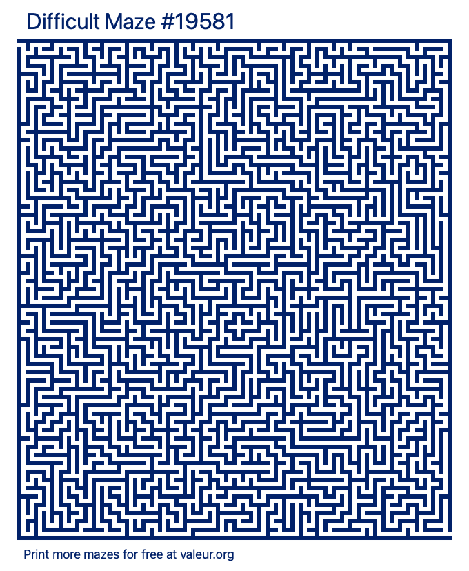 Free Printable Difficult Maze number 19581