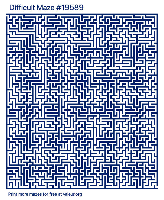 Free Printable Difficult Maze number 19589