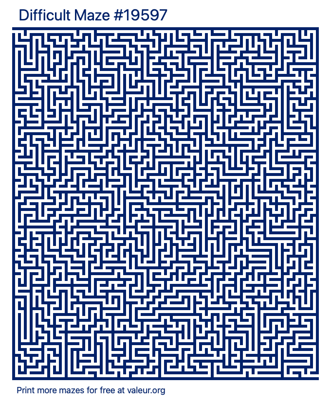 Free Printable Difficult Maze number 19597