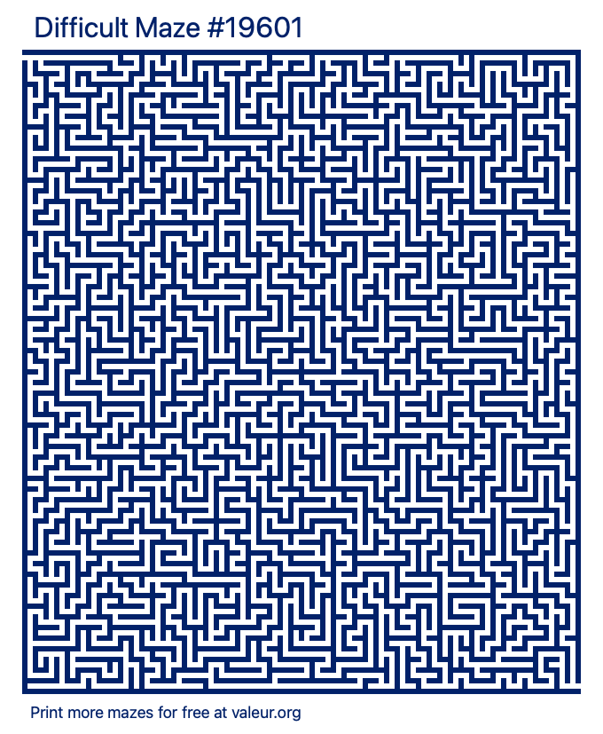 Free Printable Difficult Maze number 19601