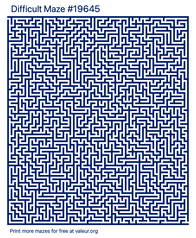 Free Printable Difficult Maze number 19645