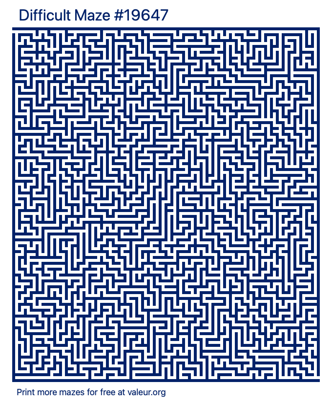 Free Printable Difficult Maze number 19647