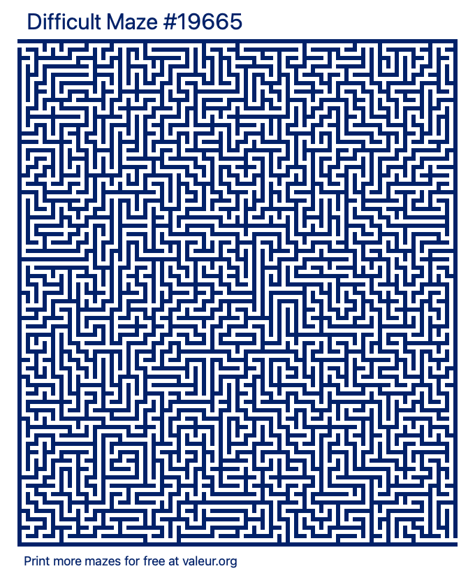 Free Printable Difficult Maze number 19665