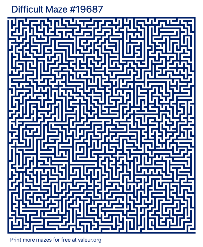 Free Printable Difficult Maze number 19687