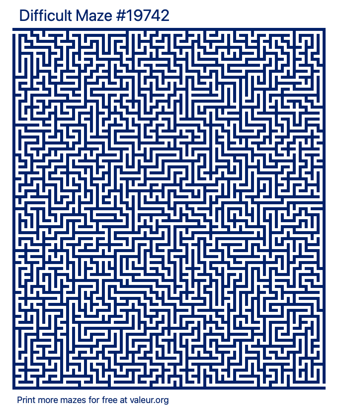 Free Printable Difficult Maze number 19742