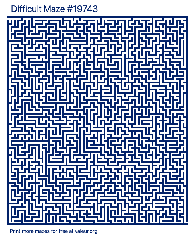 Free Printable Difficult Maze number 19743