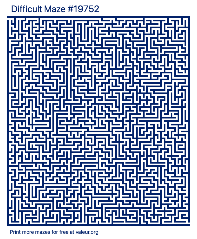 Free Printable Difficult Maze number 19752