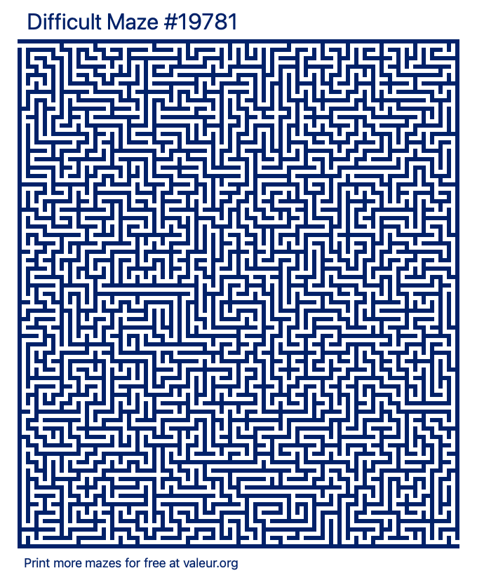 Free Printable Difficult Maze number 19781