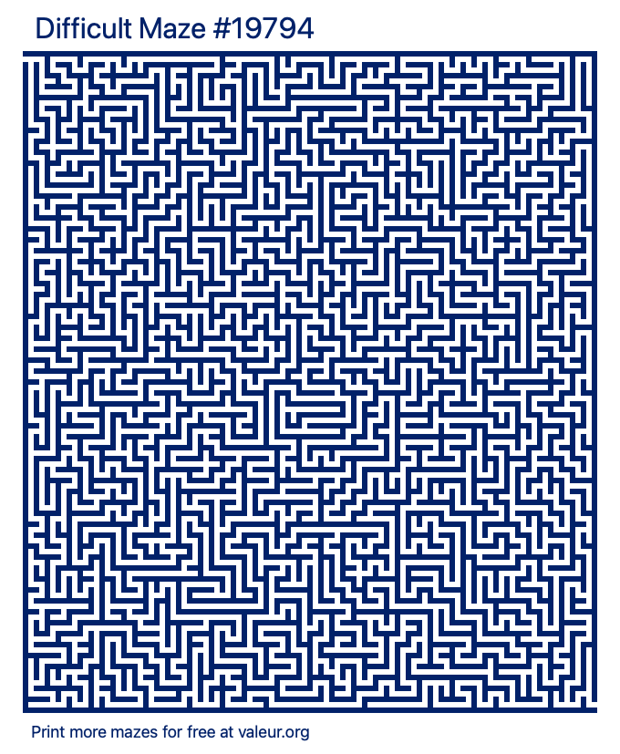 Free Printable Difficult Maze number 19794