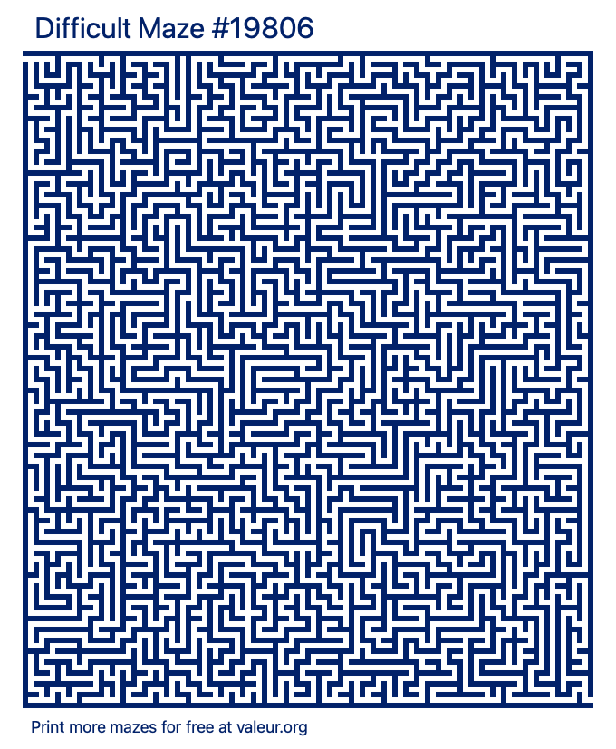 Free Printable Difficult Maze number 19806