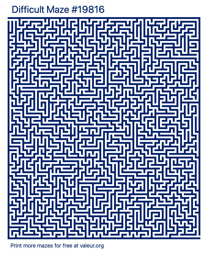 Free Printable Difficult Maze number 19816