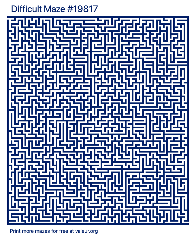 Free Printable Difficult Maze number 19817