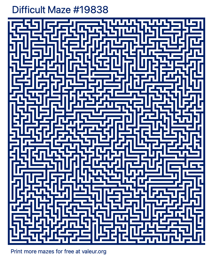 Free Printable Difficult Maze number 19838