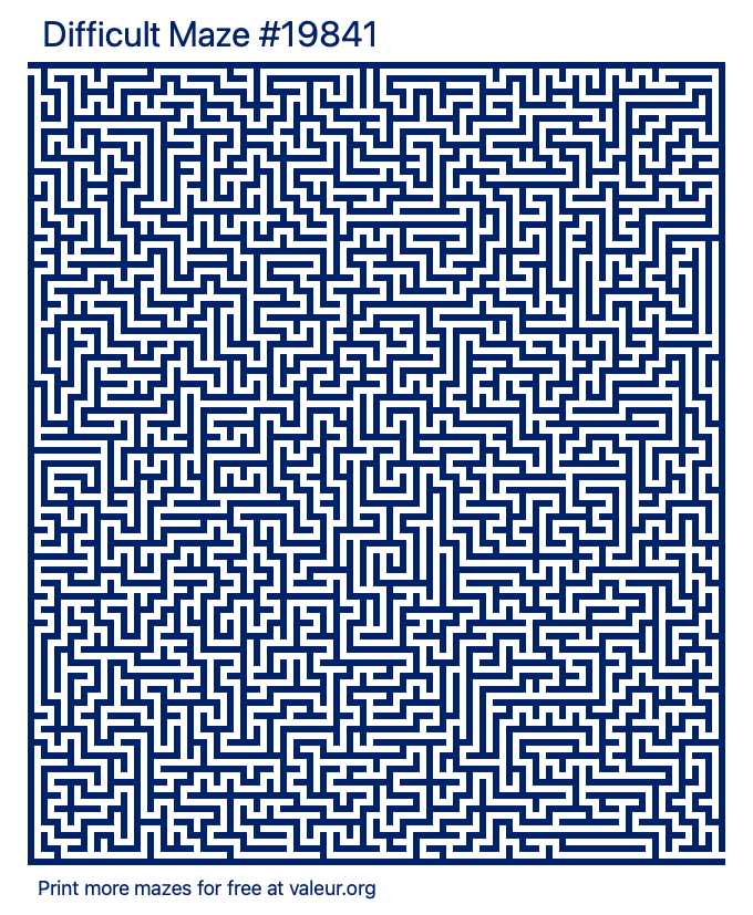 Free Printable Difficult Maze number 19841