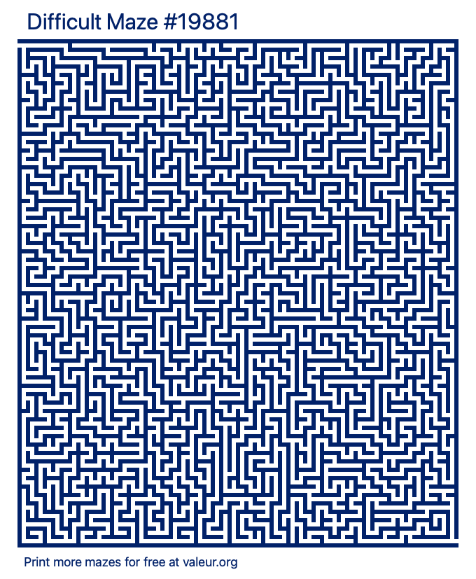 Free Printable Difficult Maze number 19881