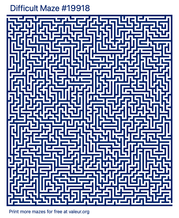 Free Printable Difficult Maze number 19918
