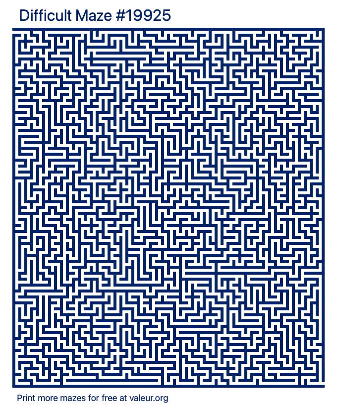 Free Printable Difficult Maze number 19925