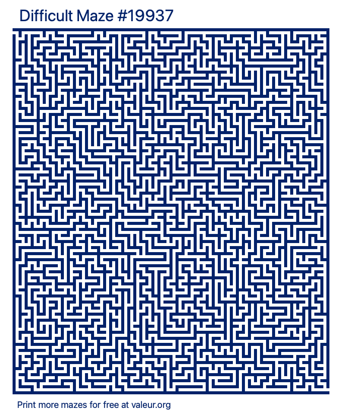 Free Printable Difficult Maze number 19937