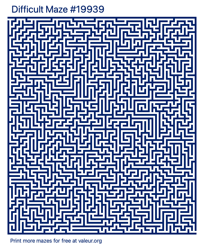 Free Printable Difficult Maze number 19939