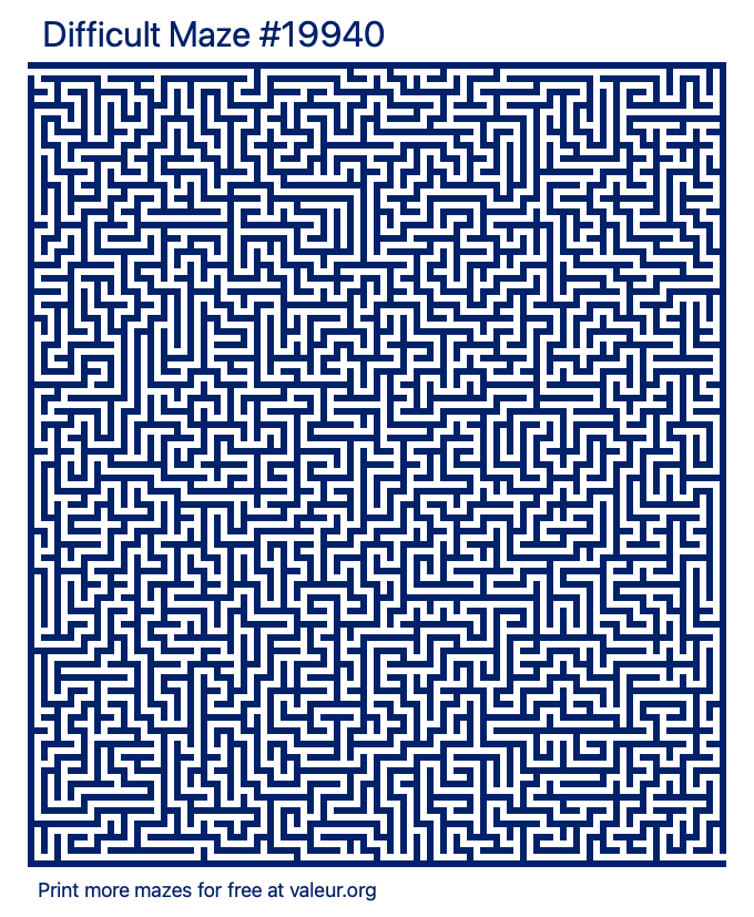 Free Printable Difficult Maze number 19940