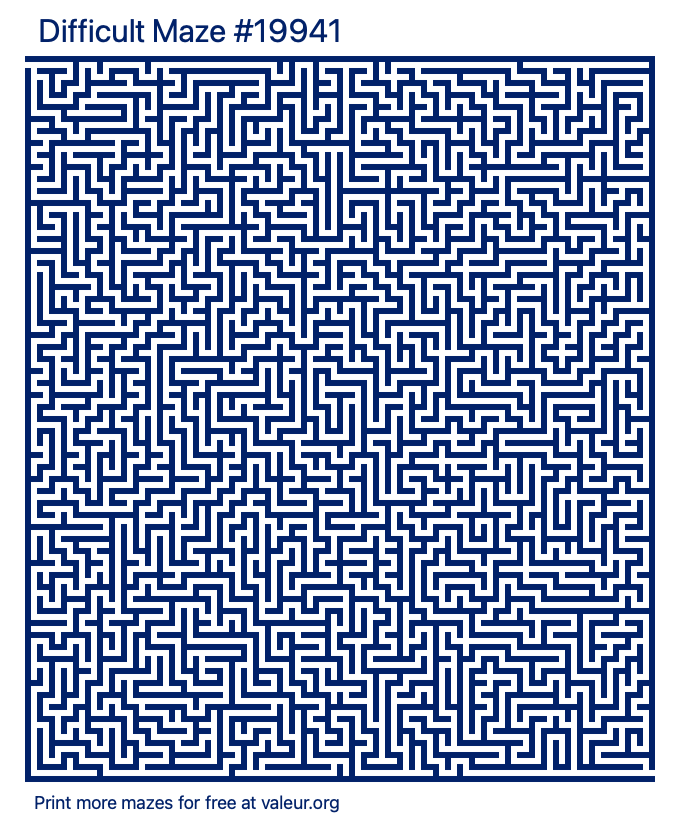 Free Printable Difficult Maze number 19941