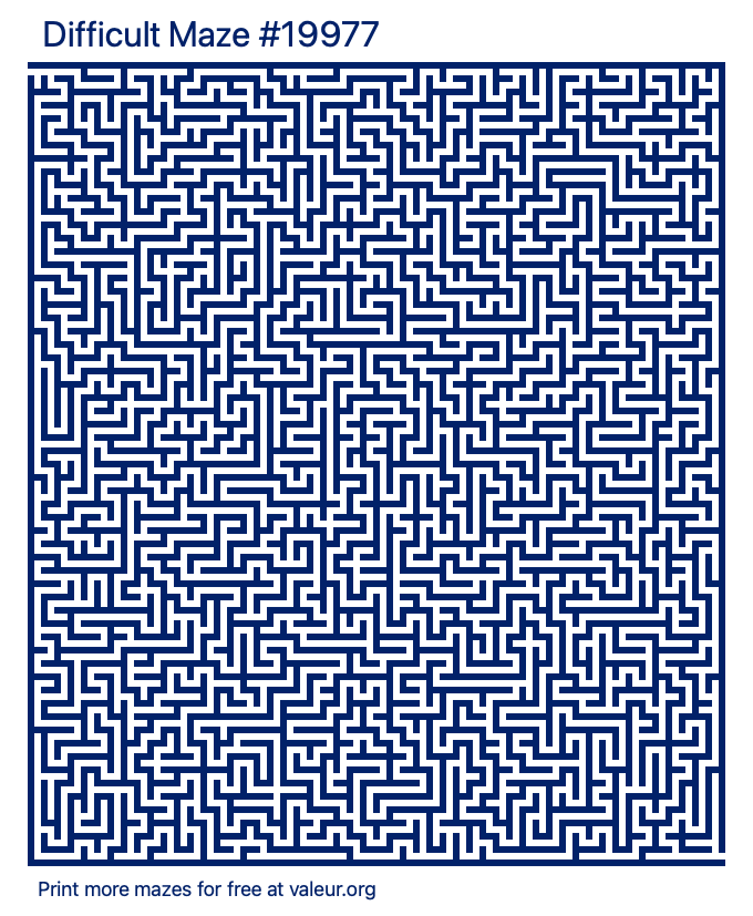 Free Printable Difficult Maze number 19977