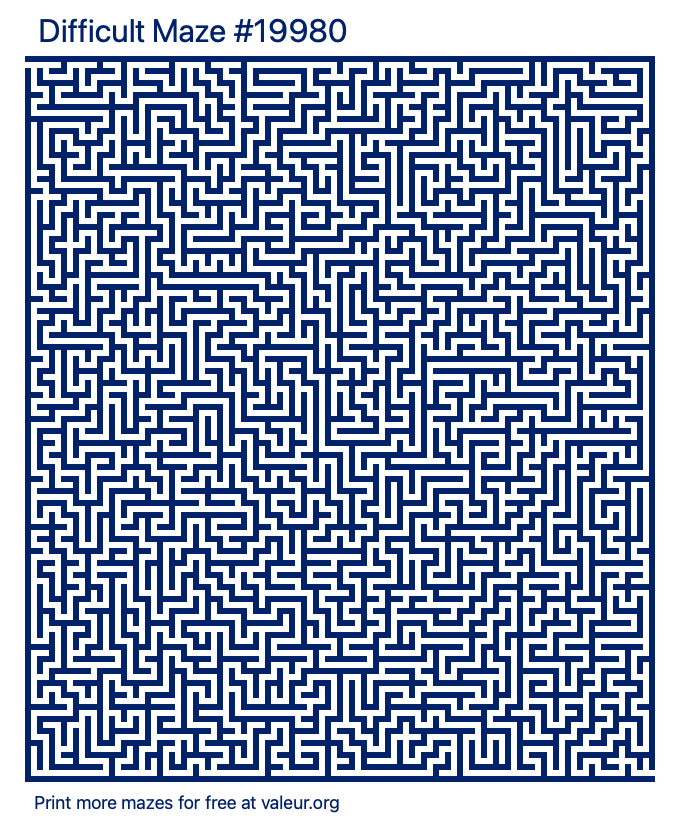 Free Printable Difficult Maze number 19980