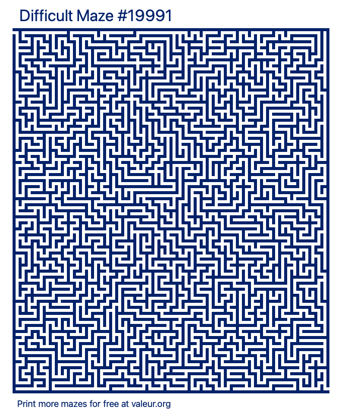 Free Printable Difficult Maze number 19991