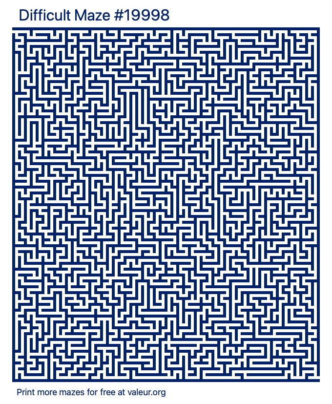 Free Printable Difficult Maze number 19998