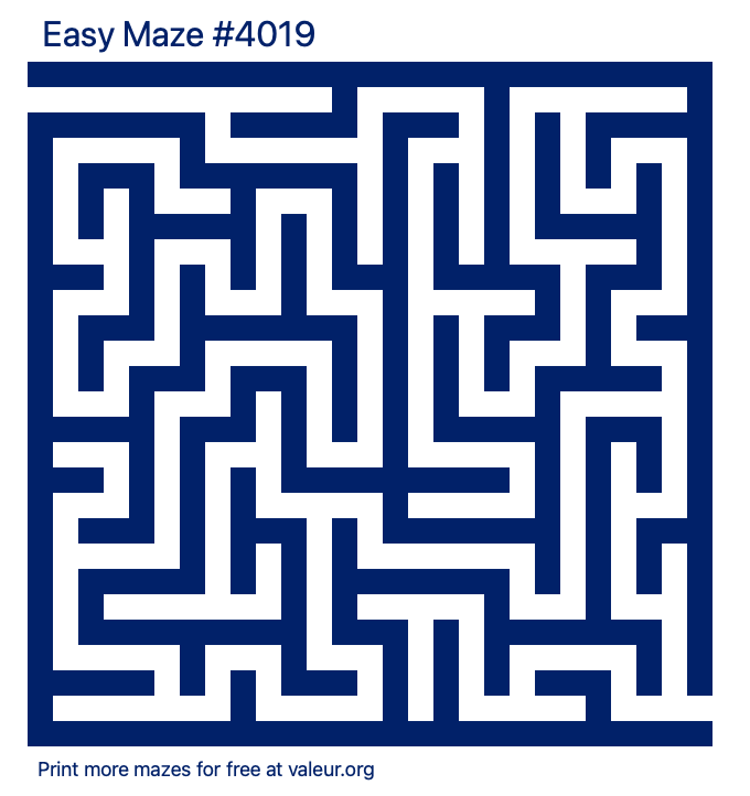 Free Printable Easy Maze number 4019