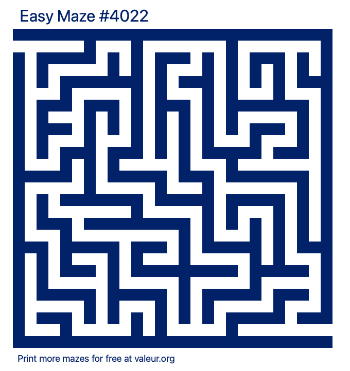 Free Printable Easy Maze number 4022