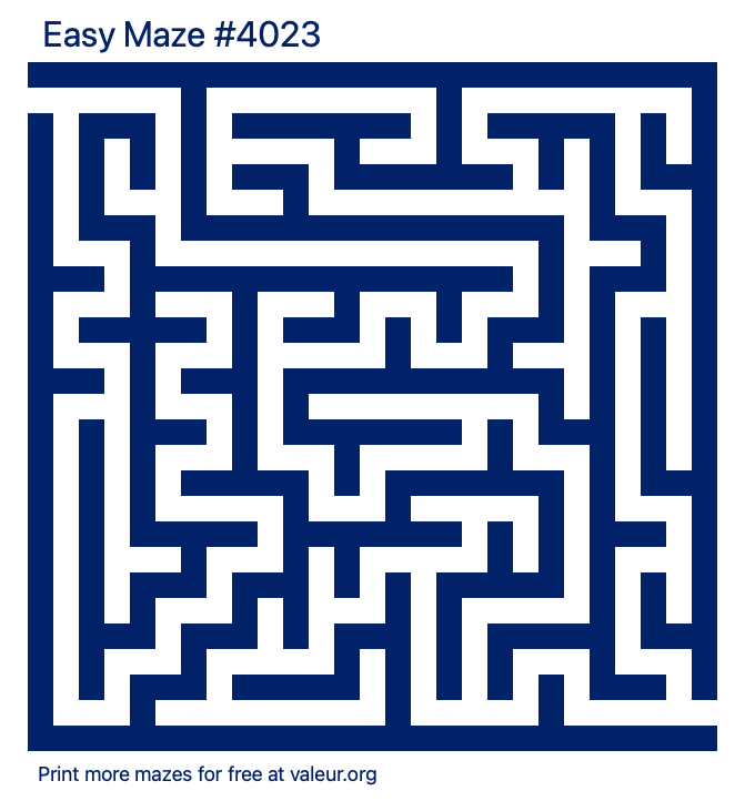 Free Printable Easy Maze number 4023