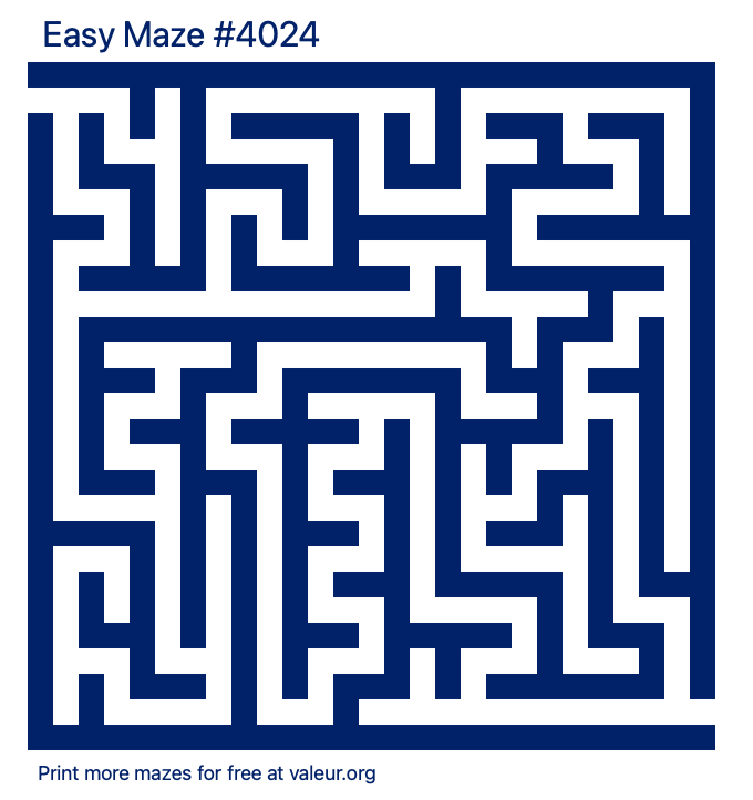 Free Printable Easy Maze number 4024
