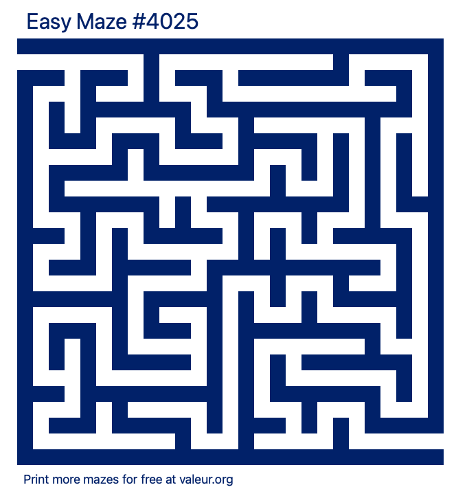 Free Printable Easy Maze number 4025