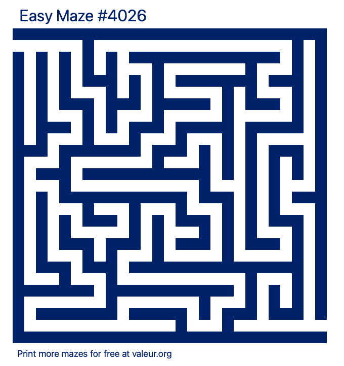 Free Printable Easy Maze number 4026