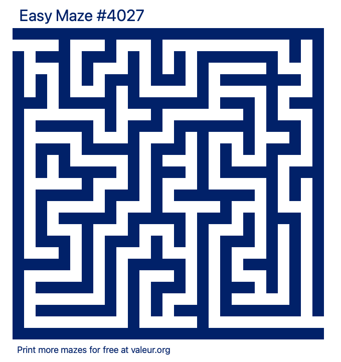 Free Printable Easy Maze number 4027