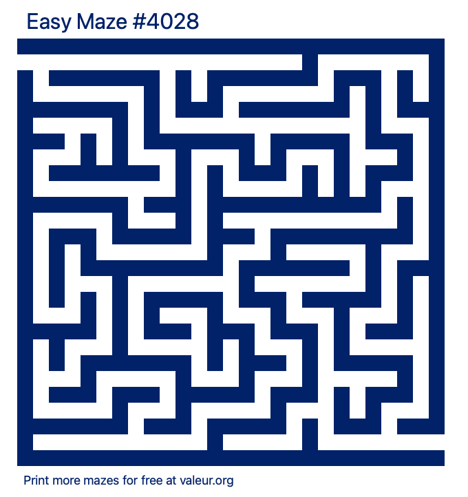 Free Printable Easy Maze number 4028