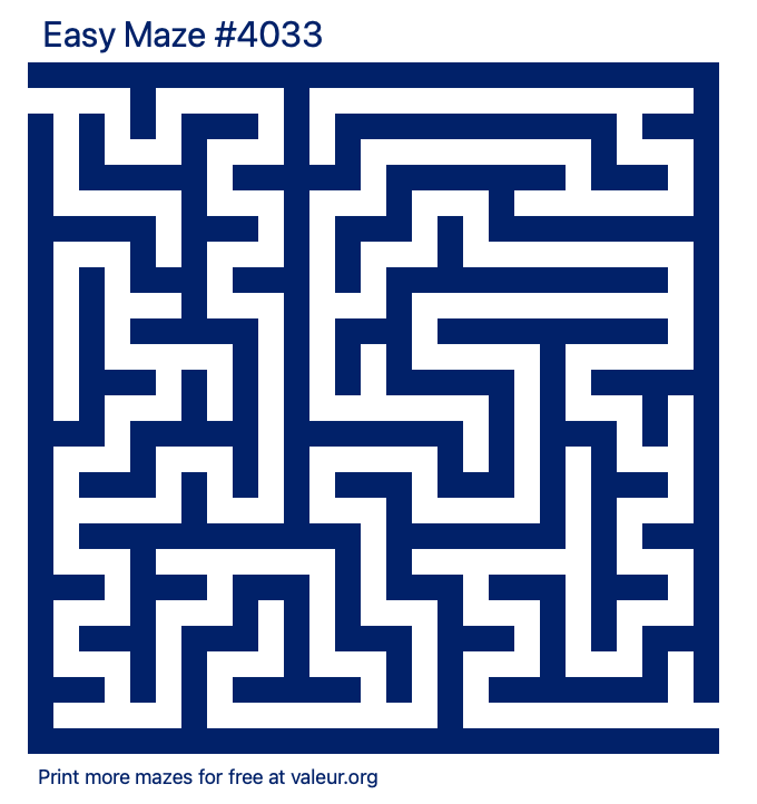 Free Printable Easy Maze number 4033
