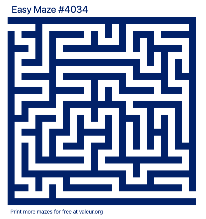 Free Printable Easy Maze number 4034