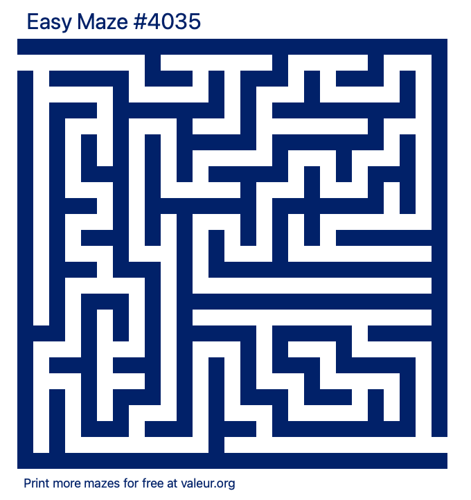 Free Printable Easy Maze number 4035