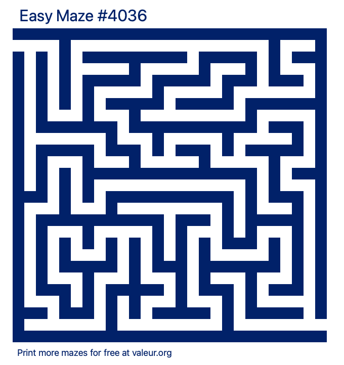 Free Printable Easy Maze number 4036