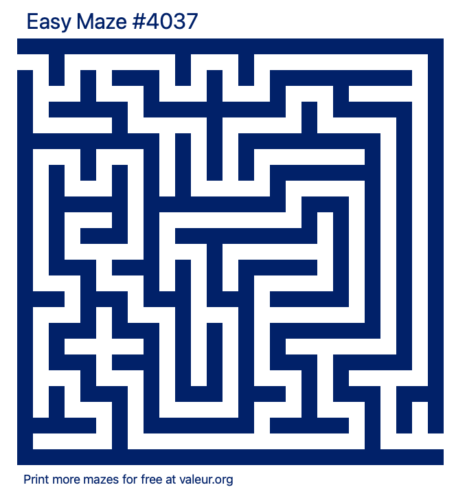 Free Printable Easy Maze number 4037