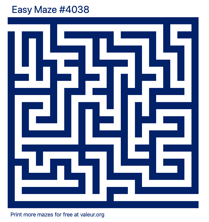 Free Printable Easy Maze number 4038