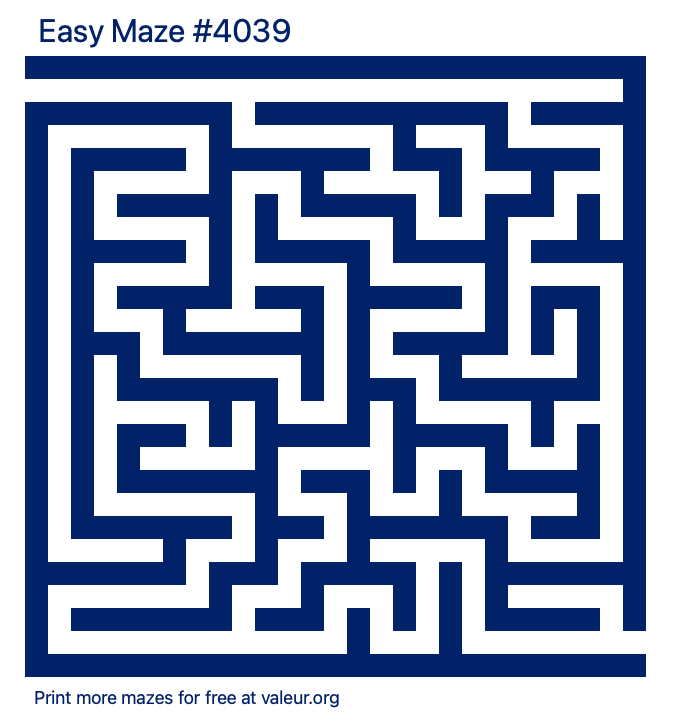 Free Printable Easy Maze number 4039