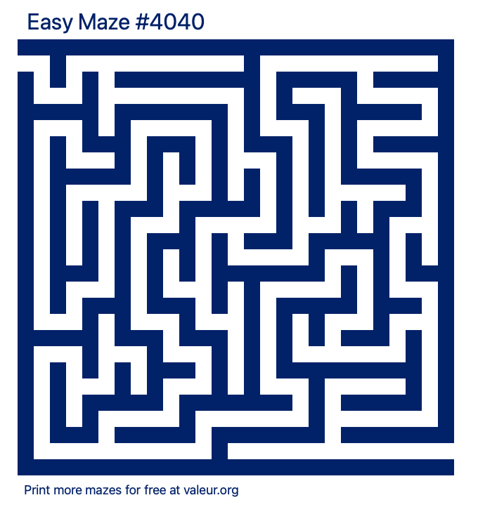 Free Printable Easy Maze number 4040