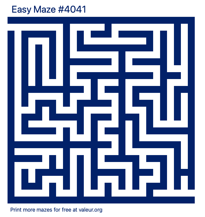 Free Printable Easy Maze number 4041