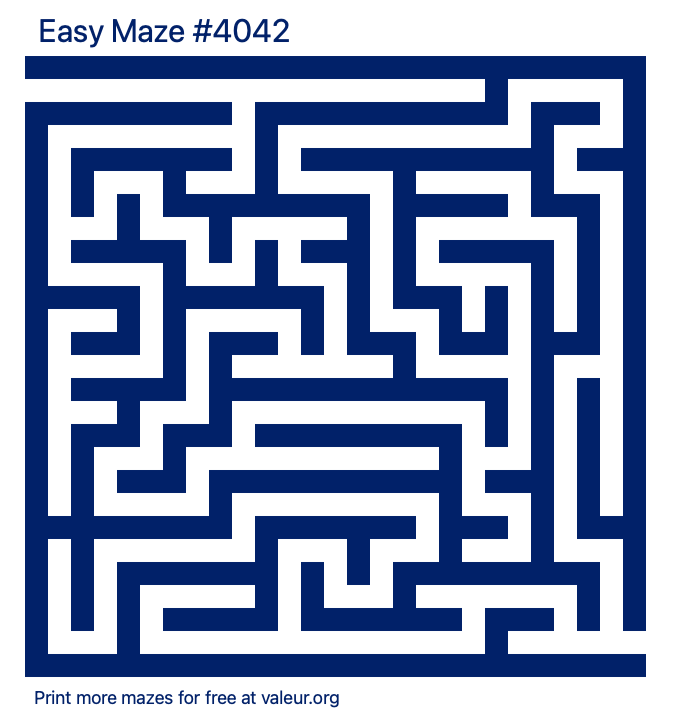 Free Printable Easy Maze number 4042