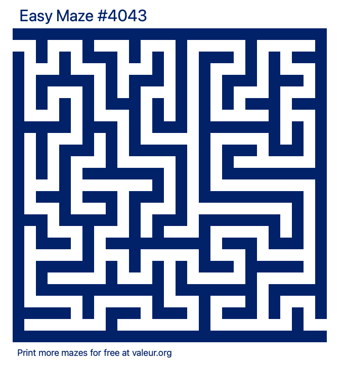 Free Printable Easy Maze number 4043