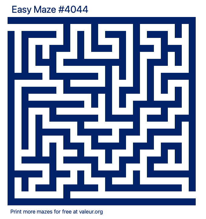 Free Printable Easy Maze number 4044